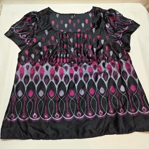 Elegant Black and Pink Women's Blouse